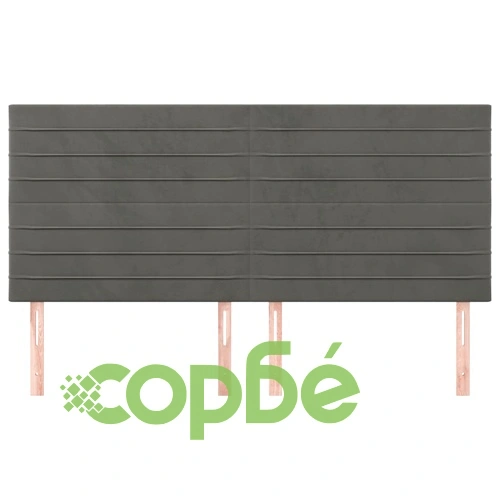 Горни табли за легло, 4 бр, тъмносиви, 90x5x78/88 см кадифе ➤ топ цена ➤ sorbe.bg