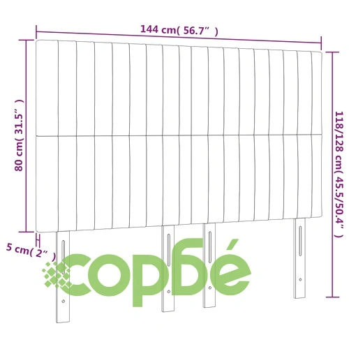 Горни табли за легло, 4 бр, сини, 72x5x78/88 см, плат ➤ топ цена ➤ sorbe.bg