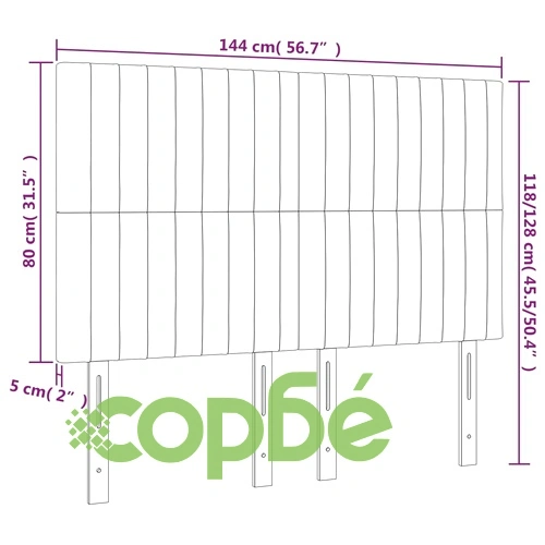 Горни табли за легло, 4 бр, зелени, 72x5x78/88 см, плат ➤ топ цена ➤ sorbe.bg