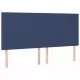 Горни табли за легло, 4 бр, сини, 80x5x78/88 см, плат