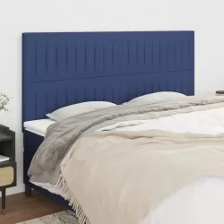 Горни табли за легло, 4 бр, сини, 80x5x78/88 см, плат