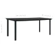 Градинска трапезна маса, черна, 190x90x74 см, стомана и стъкло