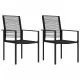 Градински столове, 2 бр, PVC ратан, черни