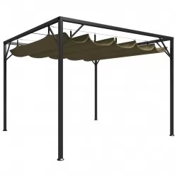 Градинска шатра с прибиращ се покрив, 3x3 м, таупе, 180 г/кв.м.