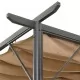 Пергола с прибиращ се покрив, таупе, 3х3 м, стомана, 180 г/кв.м.