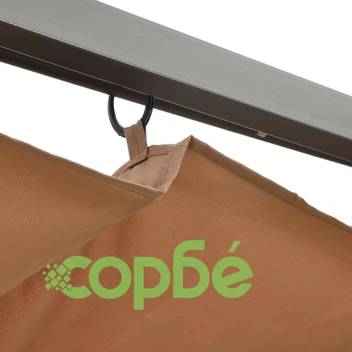 Пергола с прибиращ се покрив, таупе, 3х3 м, стомана, 180 г/м² ➤ топ цена ➤ sorbe.bg
