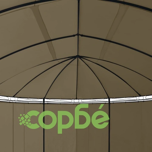Шатра със завеси, 520x349x255 см, таупе, 180 г/м² ➤ топ цена ➤ sorbe.bg