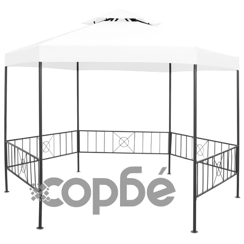 Градинска беседка, 323x275x265 см, бяла, 180 г/м² ➤ топ цена ➤ sorbe.bg