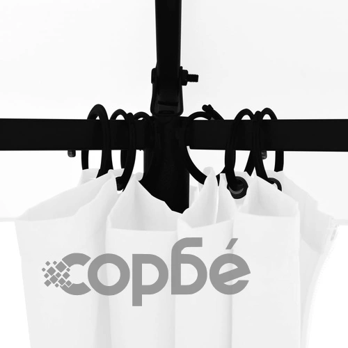Градинска шатра със завеси, 360x312x265 см, бяла, 180 г/м² ➤ топ цена ➤ sorbe.bg