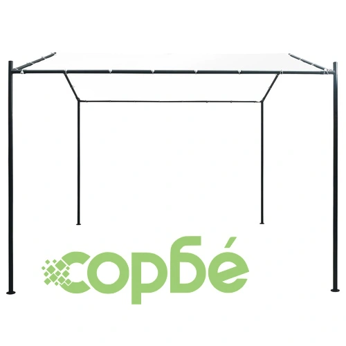 Беседка, 3x3x2,6 м, бяла, 180 г/м² ➤ топ цена ➤ sorbe.bg