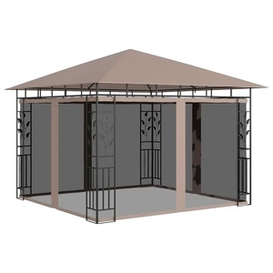 Шатра с мрежа против комари, 3x3x2,73 м, таупе, 180 г/м²