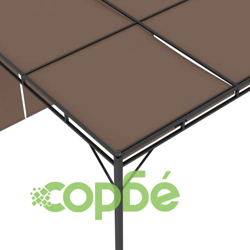 Градинска шатра със странична завеса, 3x3x2,25 м, таупе ➤ топ цена ➤ sorbe.bg