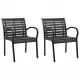 Градински столове, 2 бр, стомана и WPC, черни