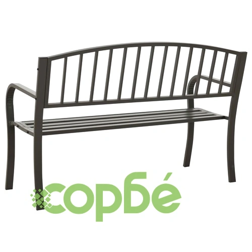 Градинска пейка, 125 см, стомана, сива ➤ топ цена ➤ sorbe.bg