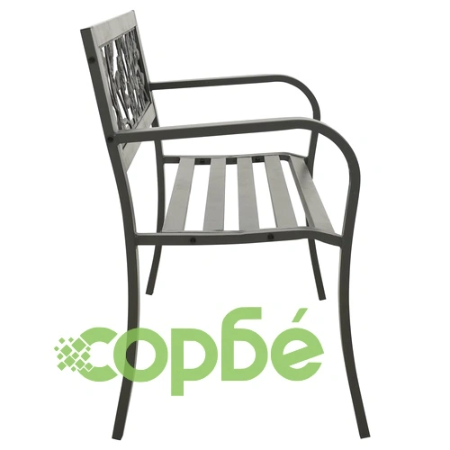 Градинска пейка, 125 см, стомана, сива ➤ топ цена ➤ sorbe.bg