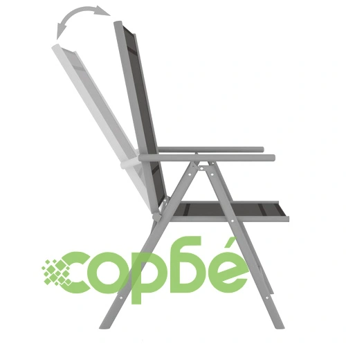 Сгъваеми градински столове, 2 бр, Textilene, черни ➤ топ цена ➤ sorbe.bg