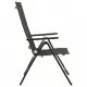 Сгъваеми градински столове, 2 бр, textilene и алуминий, черни