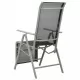 Градински стол реклайнер, Textilene и алуминий, сребрист