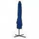 Градински чадър със стоманен прът, син, 250x250x230 см