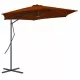 Градински чадър със стоманен прът, теракота, 300x230 см