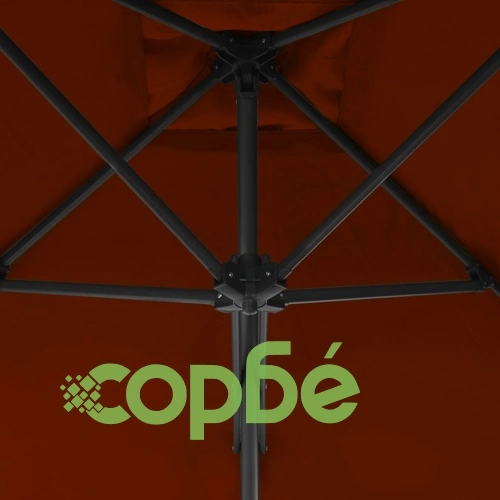 Градински чадър със стоманен прът, теракота, 300x230 см ➤ топ цена ➤ sorbe.bg