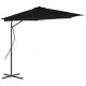 Градински чадър със стоманен прът, черен, 300x230 см