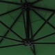 Градински чадър за монтаж на стена, с LED, 300 см, зелен