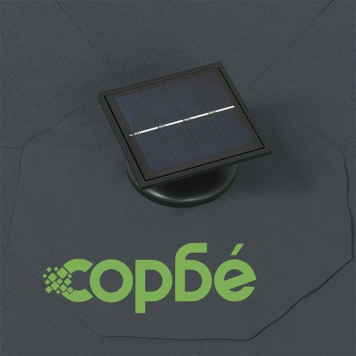 Градински чадър за монтаж на стена, с LED, 300 см, антрацит ➤ топ цена ➤ sorbe.bg
