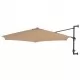 Чадър за монтаж на стена с LED и метален прът, 300 см, таупе