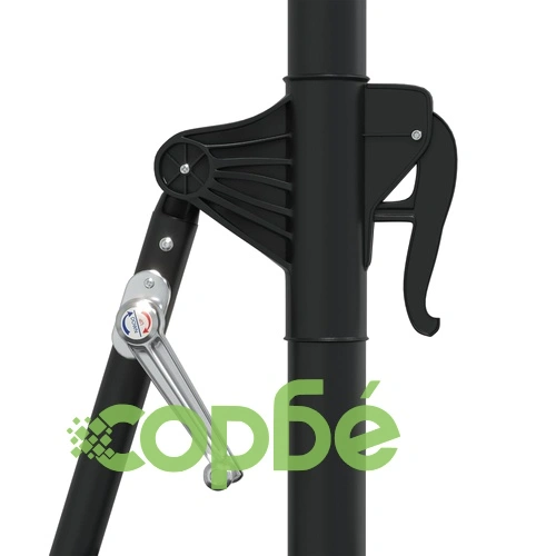 Градински чадър за монтаж на стена, с LED, 300 см, таупе ➤ топ цена ➤ sorbe.bg