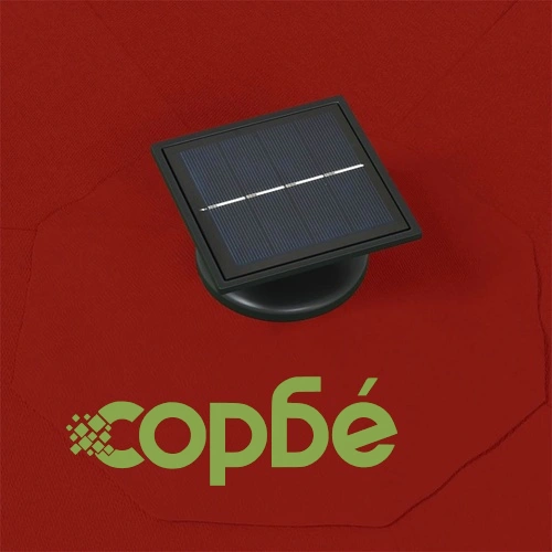 Градински чадър за монтаж на стена, с LED, 300 см, теракота ➤ топ цена ➤ sorbe.bg