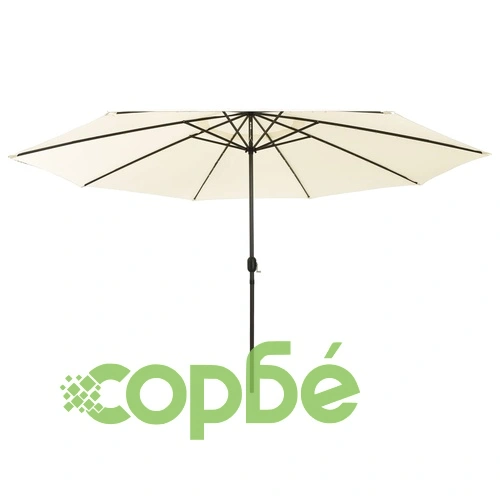 Градински чадър с LED лампички, 400 см, пясъчен ➤ топ цена ➤ sorbe.bg
