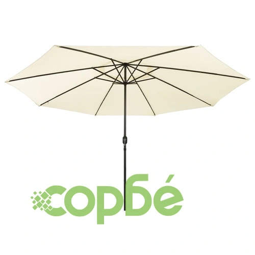 Градински чадър с LED лампички, 400 см, пясъчен ➤ топ цена ➤ sorbe.bg