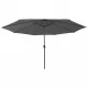 Градински чадър с LED лампички и метален прът, 400 см, антрацит