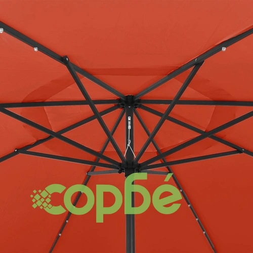 Градински чадър с LED лампички, 400 см, теракота ➤ топ цена ➤ sorbe.bg