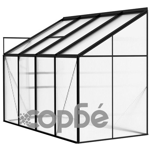 Парник, антрацит, алуминий, 5,02 м³ ➤ топ цена ➤ sorbe.bg