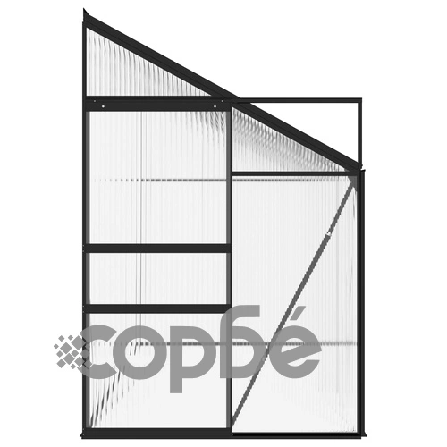 Парник, антрацит, алуминий, 7,44 м³ ➤ топ цена ➤ sorbe.bg