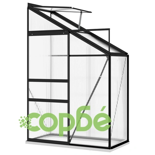 Оранжерия, антрацит, алуминий, 1,44 м³ ➤ топ цена ➤ sorbe.bg