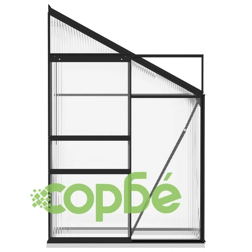 Оранжерия, антрацит, алуминий, 1,44 м³ ➤ топ цена ➤ sorbe.bg