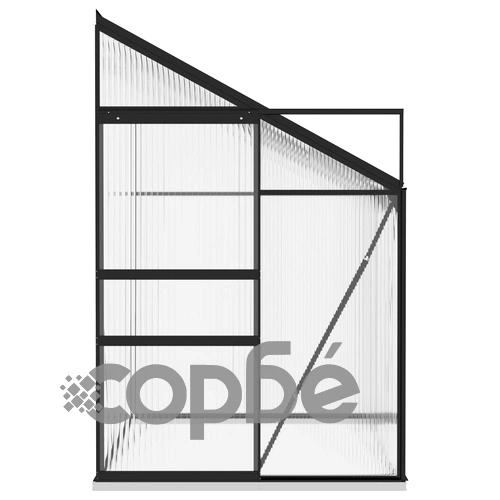 Оранжерия, антрацит, алуминий, 3,97 м³ ➤ топ цена ➤ sorbe.bg