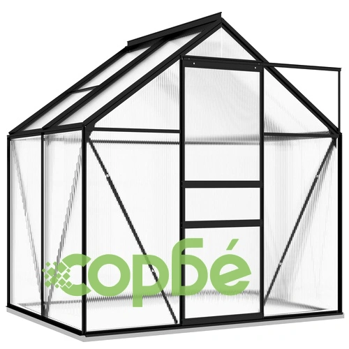 Оранжерия, антрацит, алуминий, 2,47 м³ ➤ топ цена ➤ sorbe.bg