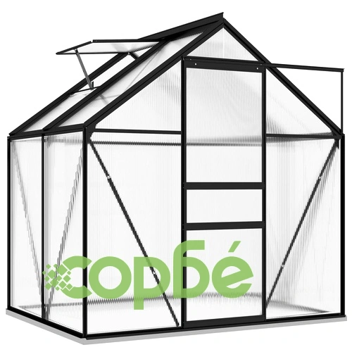 Оранжерия, антрацит, алуминий, 2,47 м³ ➤ топ цена ➤ sorbe.bg