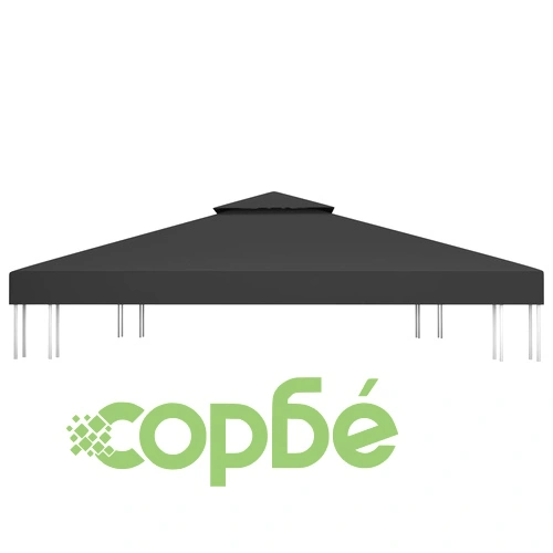 Двоен покрив за шатра, 310 г/м², 4x3 м, черен ➤ топ цена ➤ sorbe.bg