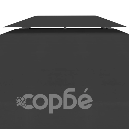 Двоен покрив за шатра, 310 г/м², 4x3 м, черен ➤ топ цена ➤ sorbe.bg