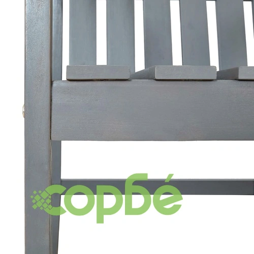Градински столове, 2 бр, сиви, акациево дърво масив ➤ топ цена ➤ sorbe.bg