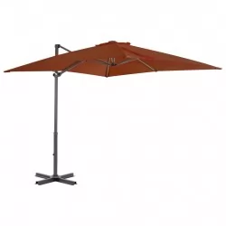 Градински чадър чупещо рамо алуминиев прът теракота 250x250 см