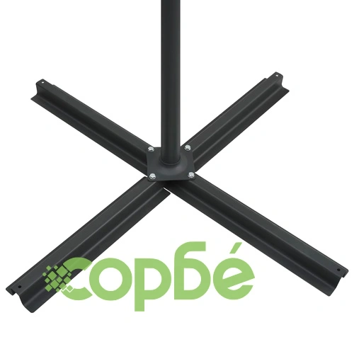 Конзолен градински чадър, с LED светлини, бордо, 250x250 см ➤ топ цена ➤ sorbe.bg