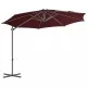 Градински чадър чупещо рамо и стоманен прът бордо 300 см 
