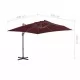 Градински чадър с чупещо рамо и алуминиев прът бордо 400x300 см