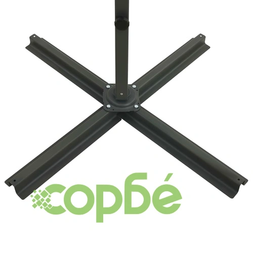 Конзолен градински чадър с прът и LED светлини, таупе, 250 см ➤ топ цена ➤ sorbe.bg
